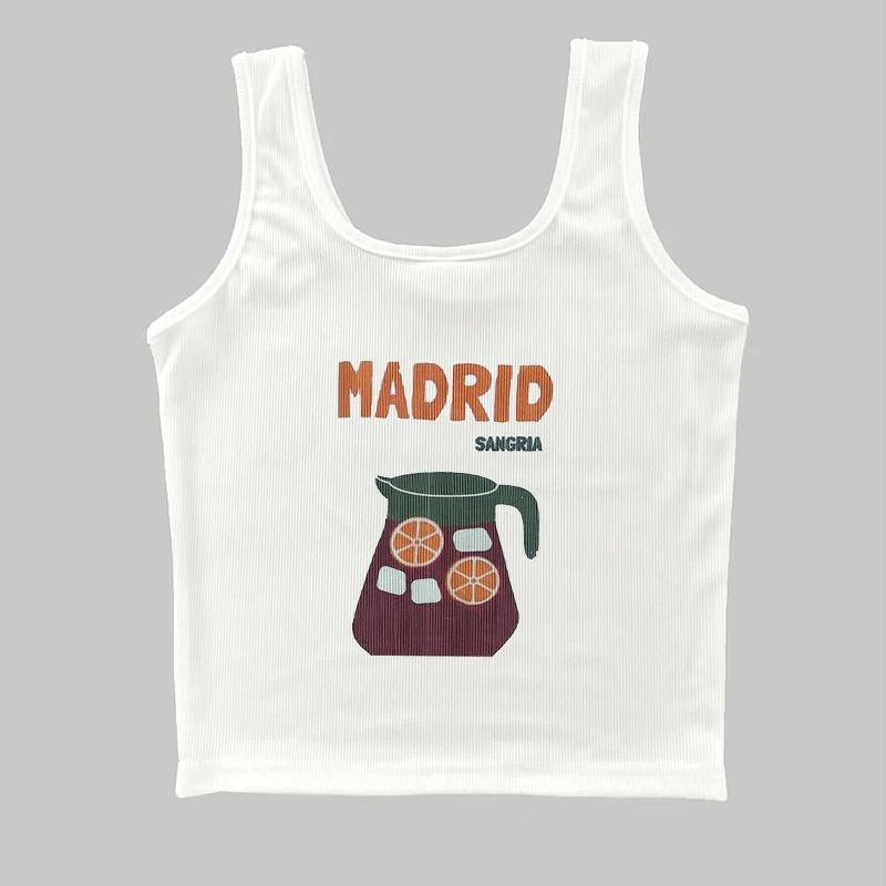 Summer Printed Cut Tops Female Animals And Plants Printed Camisole Sexy Halter Vest Thin Bottoming Shirt Y2k Street Wear