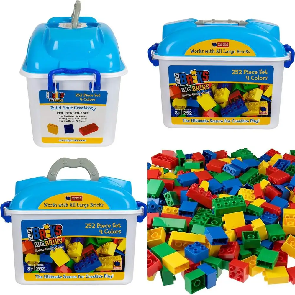 

Vibrant Toddler Building Blocks - 252 Piece Easy-Grip Set in Red, Green, Blue & Yellow