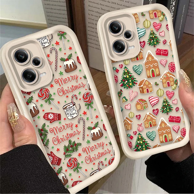 Caso de telefone padrão de natal dos desenhos animados para xiaomi redmi nota 13 14 12 11 pro plus 5g 14S 12S 11S 10S 10 9 redmi 14c 13c 12c 12 4g