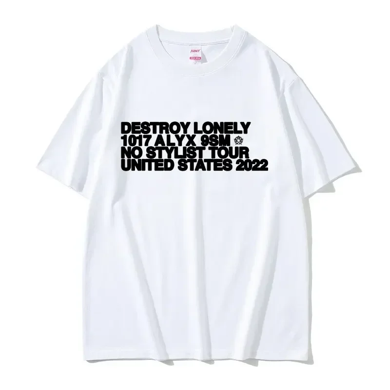 Rapper Destroy Lonely Alyx Heavy Tshirt Mens 100% Short Sleeve Tees Women Hip Hop Rap Style T-shirt Woman Oversized T Shirt