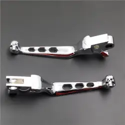 Chrome Skull Brake Clutch Lever for Harley Fat Boy Dyna Road King 883 1200 FLHR