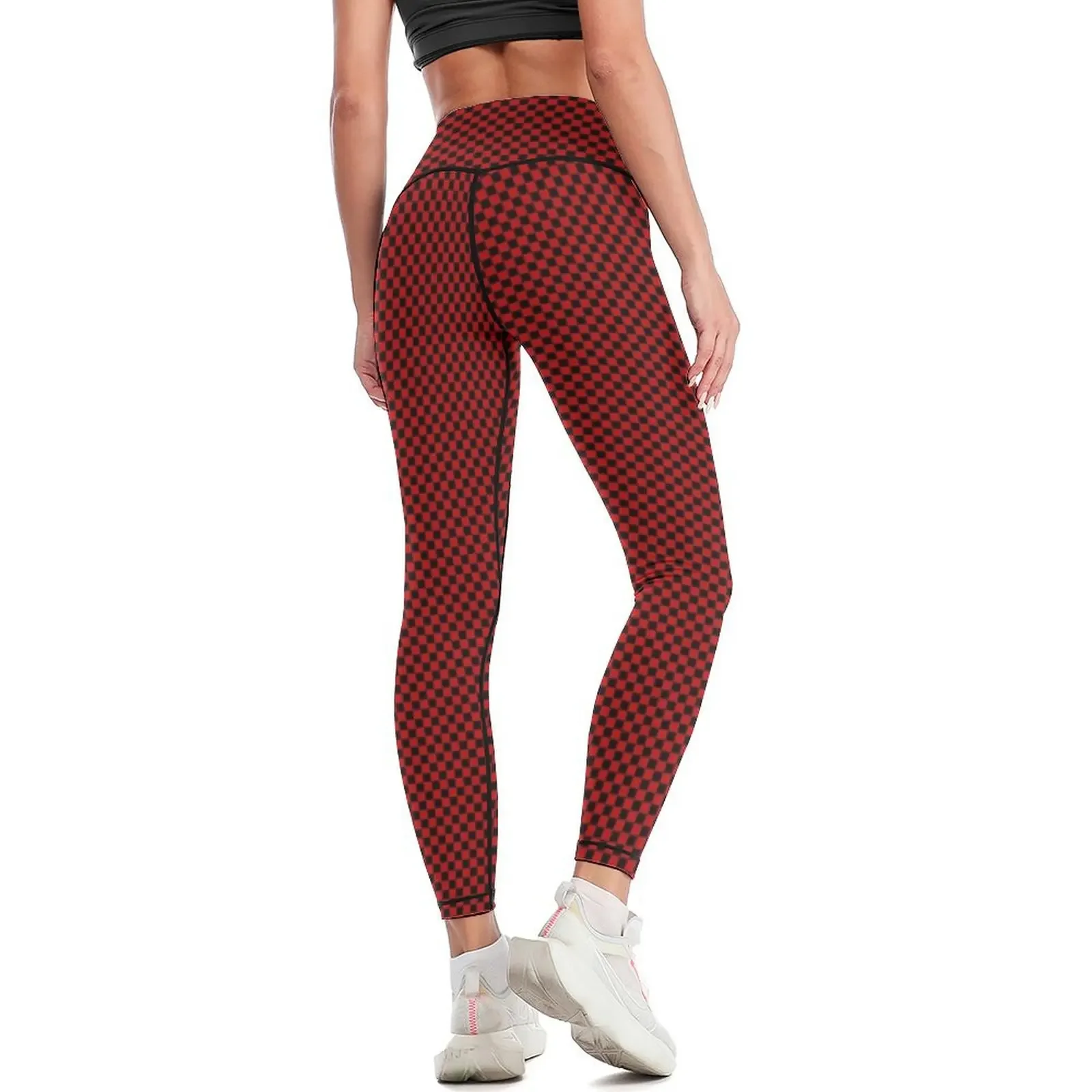 black red small checkered Leggings Women's tights Sportswear woman gym leggins push up woman sportswear for gym Womens Leggings