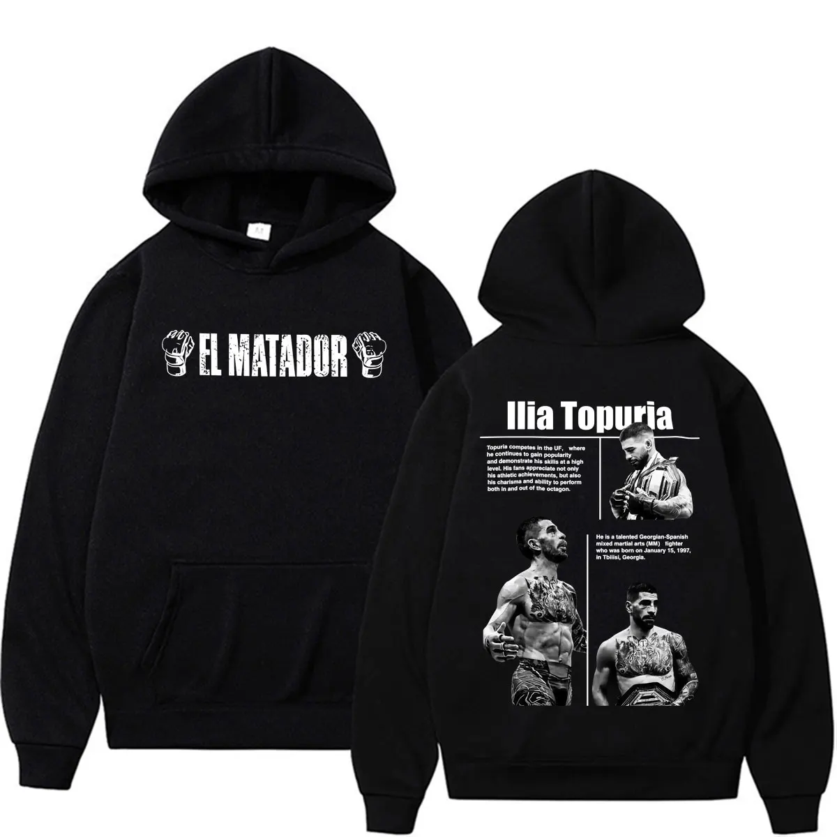 Sudadera con Capucha Ilia Topuria El Matador La Leyenda Merch para Hombre y Mujer, Estilo Harajuku Gótico, Sudadera Casual de Felpa, Talla Grande