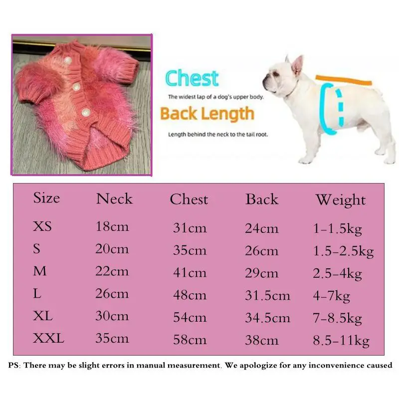 Winter Fleece Pet Dog Clothes Warm For Small Dogs Luxurious Dog Sweater Sweet Love Button Dog Coats Yorkshire Terrier Clothing