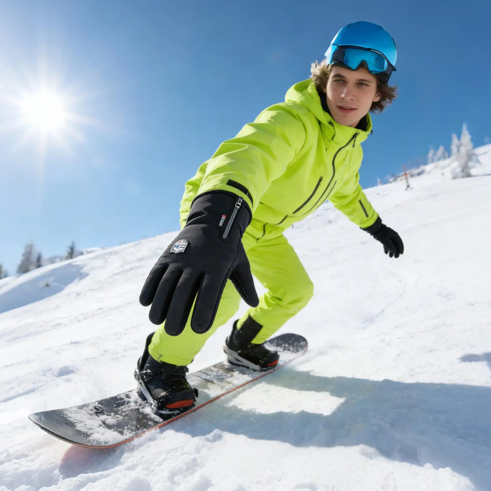 

Ski Gloves Windproof Waterproof Thermal Mittens Thermal Gloves For Running Dog Walking Hiking Mountaineering Cycling Sports