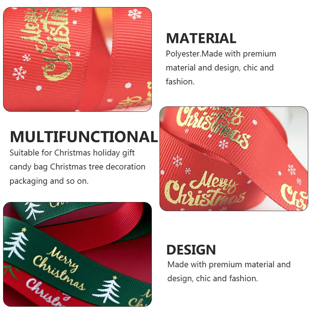 

2 Pcs/Package Christmas Decoration Ribbon Green Wrapping Accessory Curly Festive Xmas Polyester