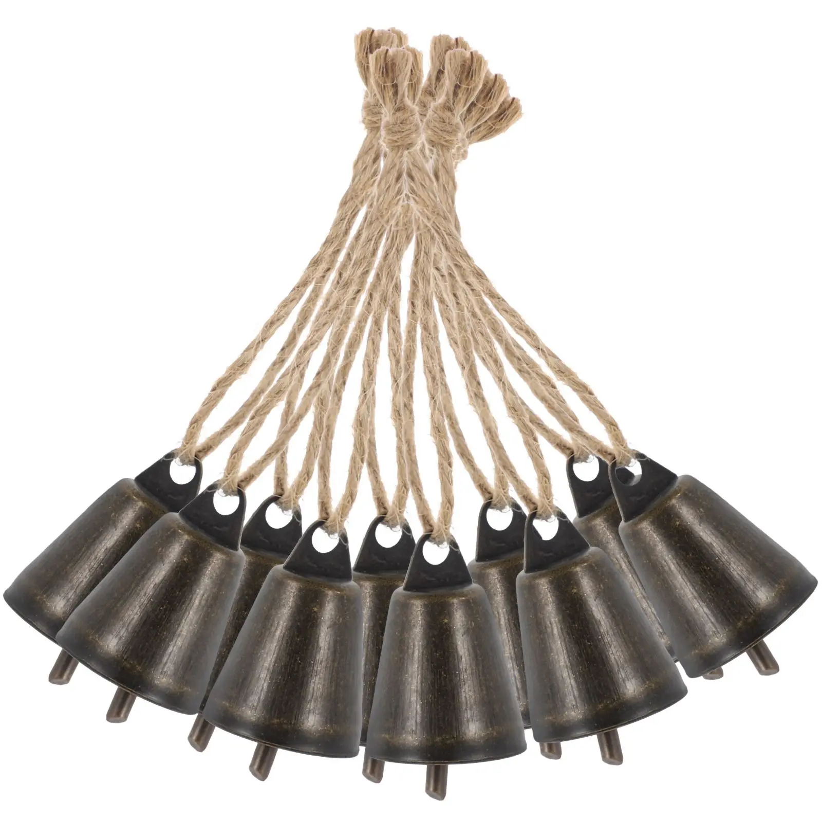 

10 Pcs Small Bell Pendant Bells Rustic Decorative for Door Christmas Metal Ornaments Crafts Vintage Hanging Lucky