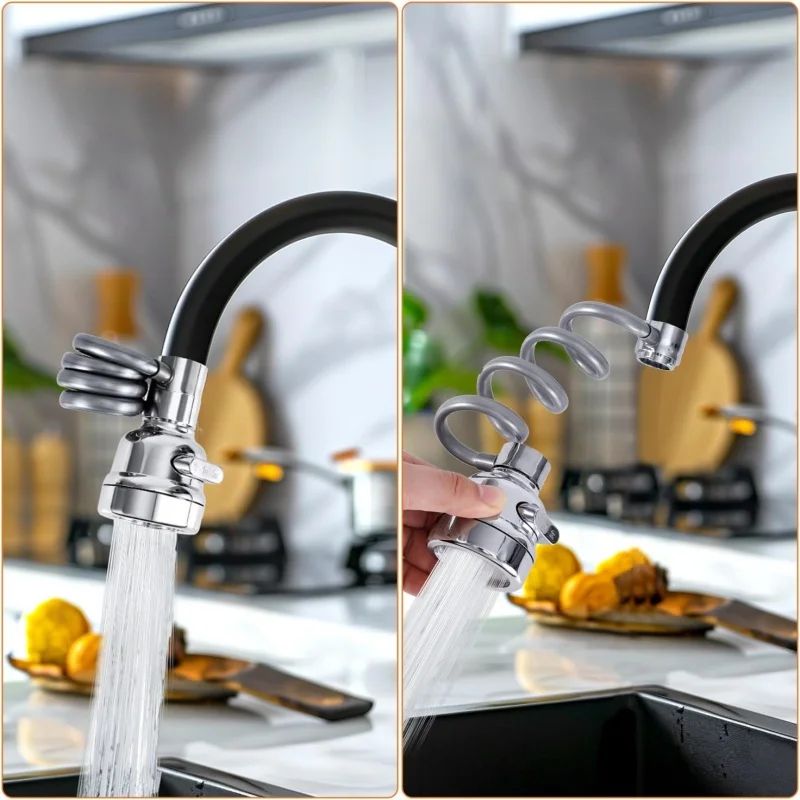 New 3 Modes Sink Faucet Extension Tube 360 Degree Rotation Filter Shower Water Saving Tap Universal Kitchen Gadgets Accessories