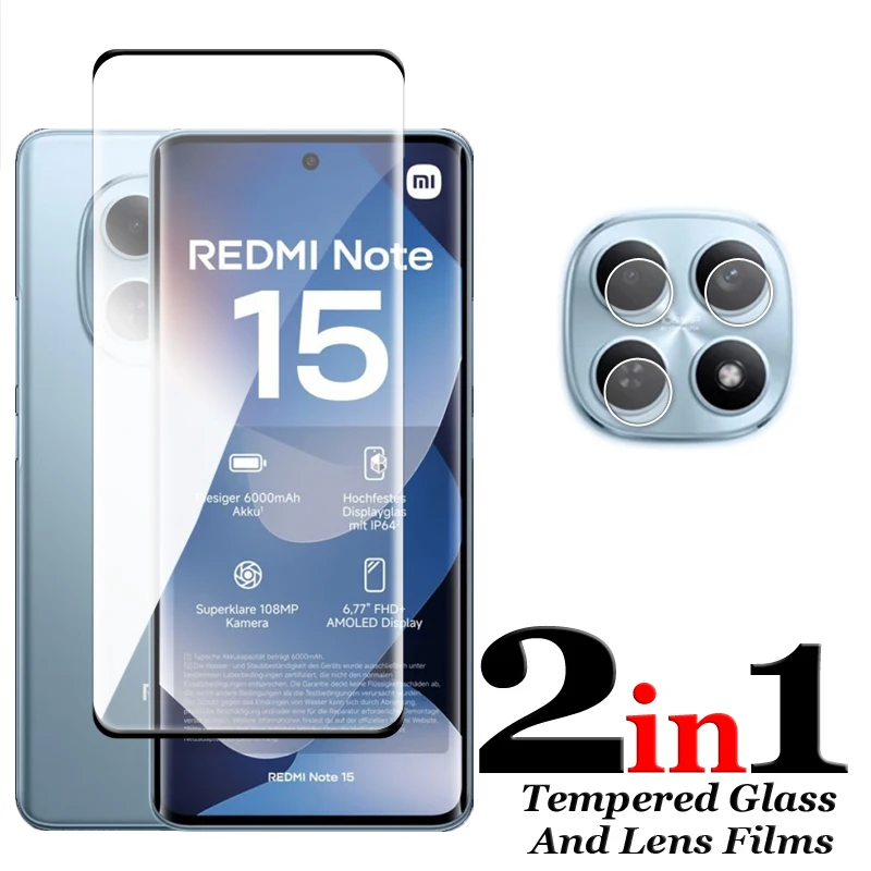 Für Redmi Hinweis 15 4G Glas Für Redmi Hinweis 15 4G 5G Globale Gehärtetem Glas 3D gebogene Screen Protector Für Redmi Hinweis 15 Objektiv Film – Detail 3