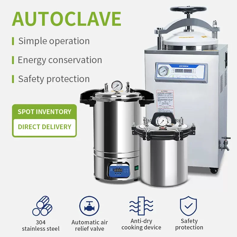 Autoclave automatic portable pressure steam sterilizer laboratory small vertical medical disinfection pot