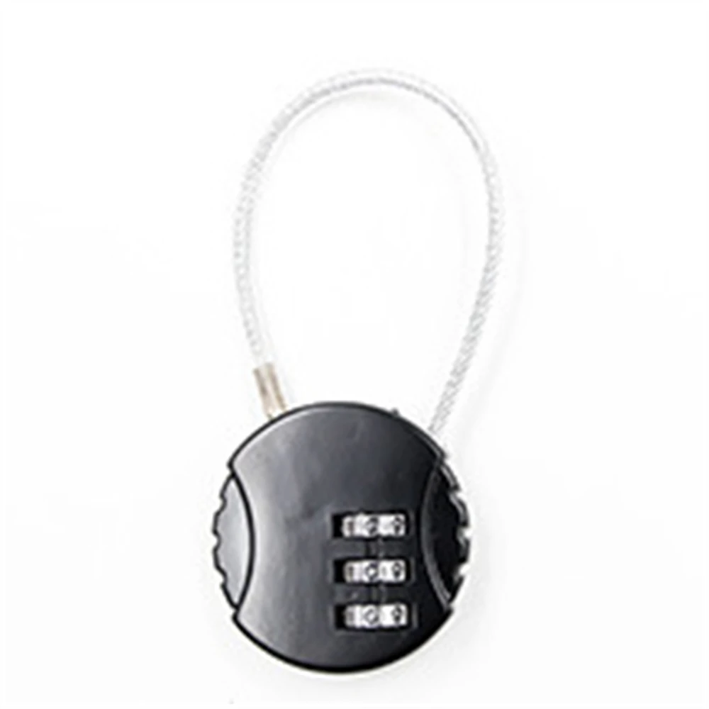 Portable Metal Steel Wire Travel Accessories 3 Digit Combination Ball Shaped Code Lock Bicycle Lock Trunk Locks Gym Padlock