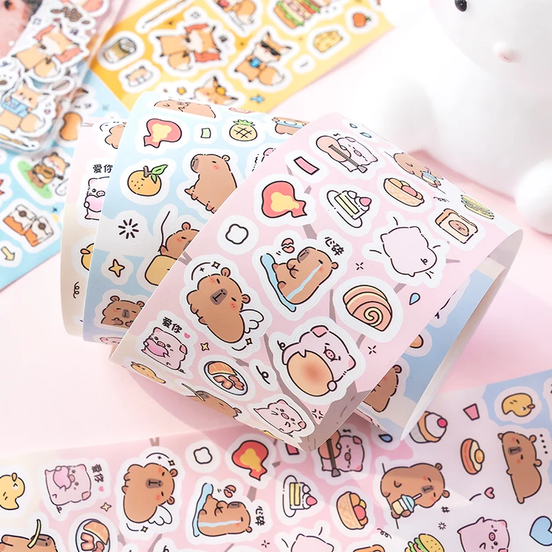 50mm*2m/roll Cute Mini Cartoon Die cut Stickers Laptop Journal Photocard Sticker Kawaii School Stationery Sticker