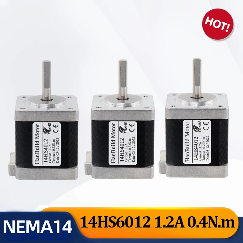 

Nema14 Stepper Motor 4 lead Nema 14 motor 40MM 1.2A 0.22N.M 14HS4012 motor for CNC milling machine