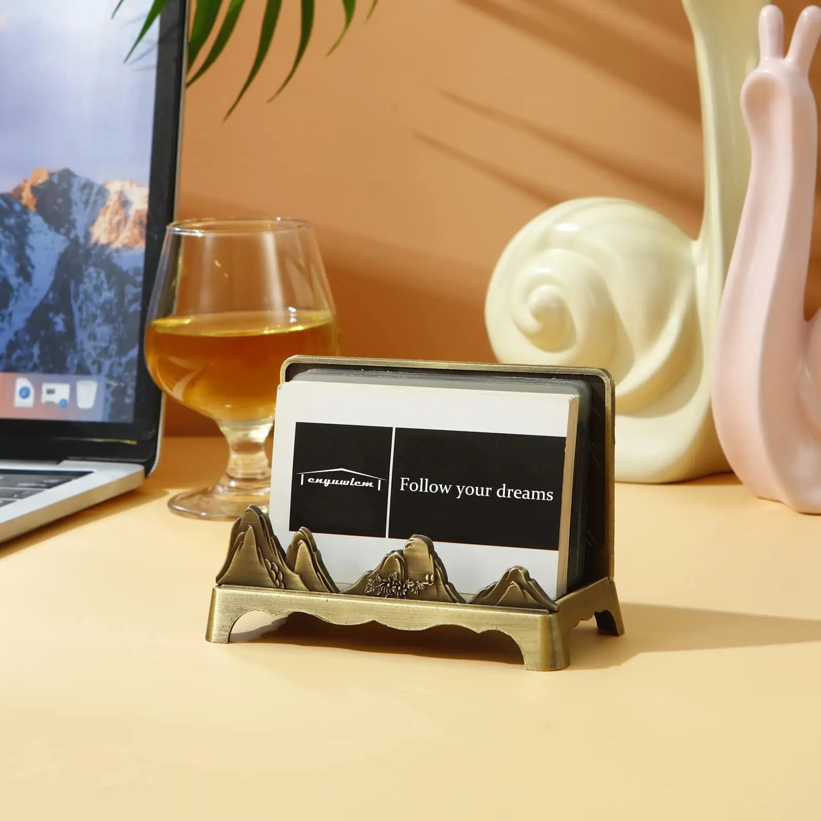 Business Card Holder Carved Front Desk Card Holder Desktop Card Storage Organizer Desktop For Workspace Business Gift Daily