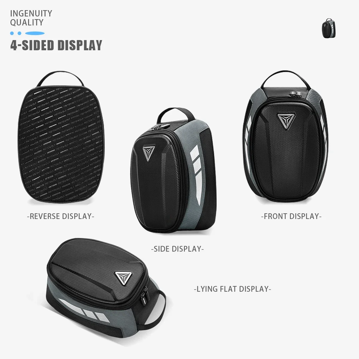 Magnetic Fuel Tank Luggage Bag For Universal Retro Motorcycle With Iron Oil Tank Waterproof 4.5L Racing Motorbike Tank Front Bag