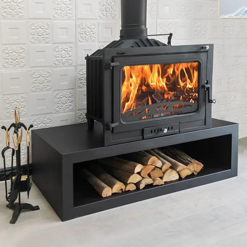 

Heating Furnace Embedded Wood Burning Real Fire Cast Iron Fireplace Homestay Villa Clubhouse Modern Home European Fireplace RL26