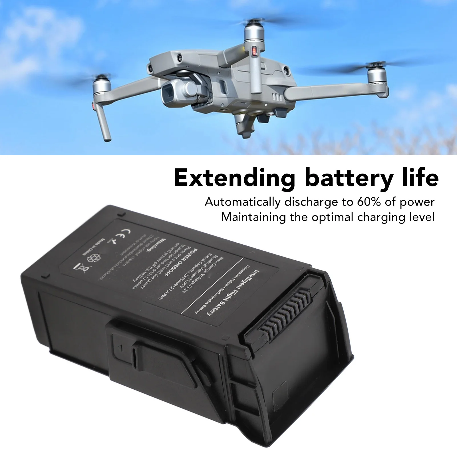 Inteligentna bateria lotnicza dla MAVIC Air 1 wymiana dronów akumulator 2375mAh Maksymalny czas lotu 46 minut