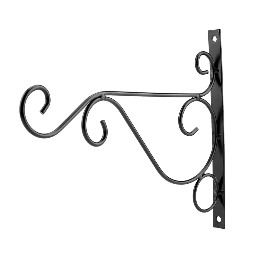 Durable Wall Mounted Wall Mounted Plant Hanger Black Iron Plant Bracket Bracket Structure White Hanging Basket Bracket