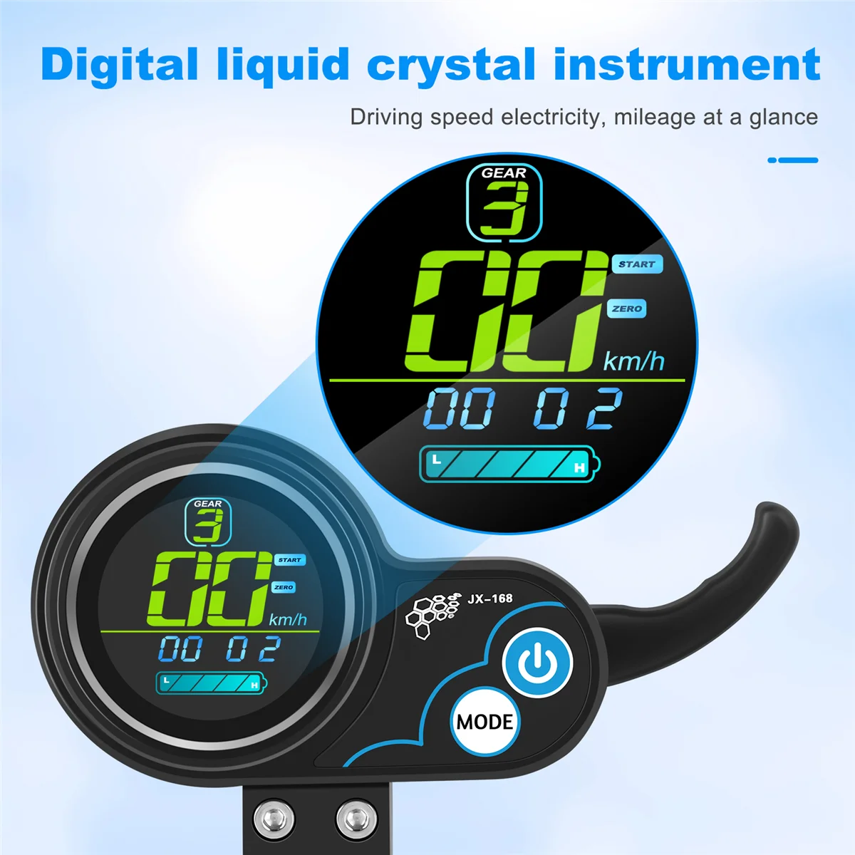 

LGJHQ JX-168 Acceleration Instrument Continental Electric Scooter 36V/48V LCD Screen Governor Instrument Throttle Accessories