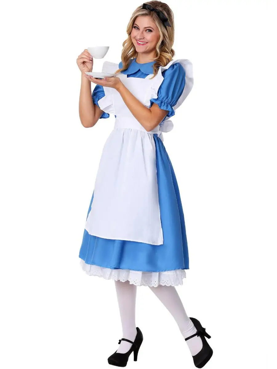 

Сексуальный костюм горничной Алисы, одежда для выступлений, ролевая одежда на Хэллоуин, наряд служанки, сценический костюм, женская традиционная этническая одежда