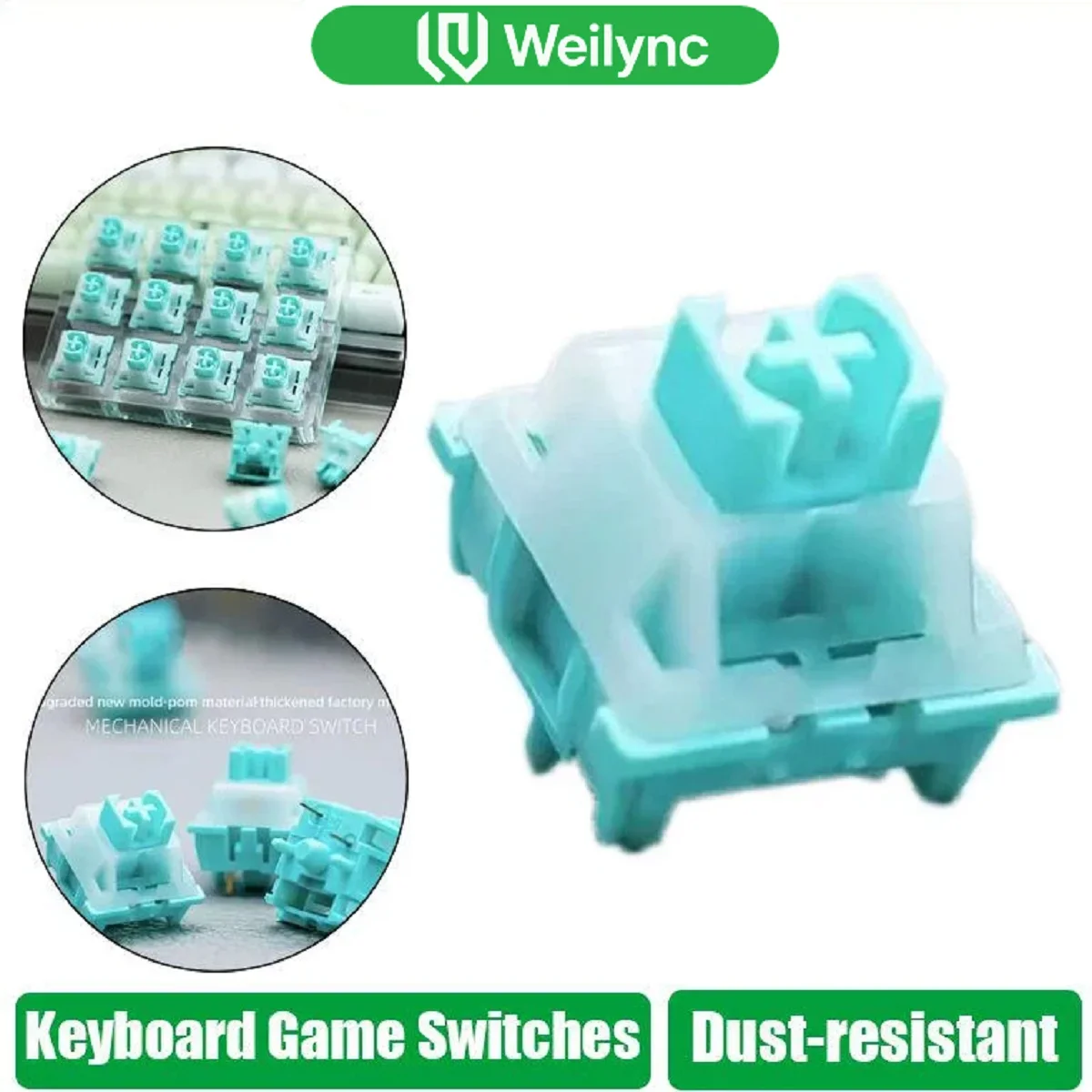 Weilync Keyboard Switch 5 Pin 50gf Linear Silent Switches For MX Mechanical Keyboard Suitable for Office Typing