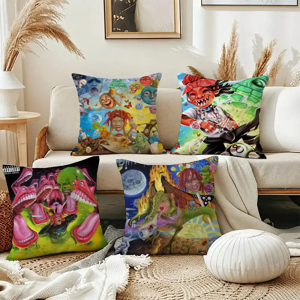 Rap Singer Trippie Redd Cushion Cover Short Plush Pillowcase, Washable Wrinkle Resistant Cover for Bedroom Gift