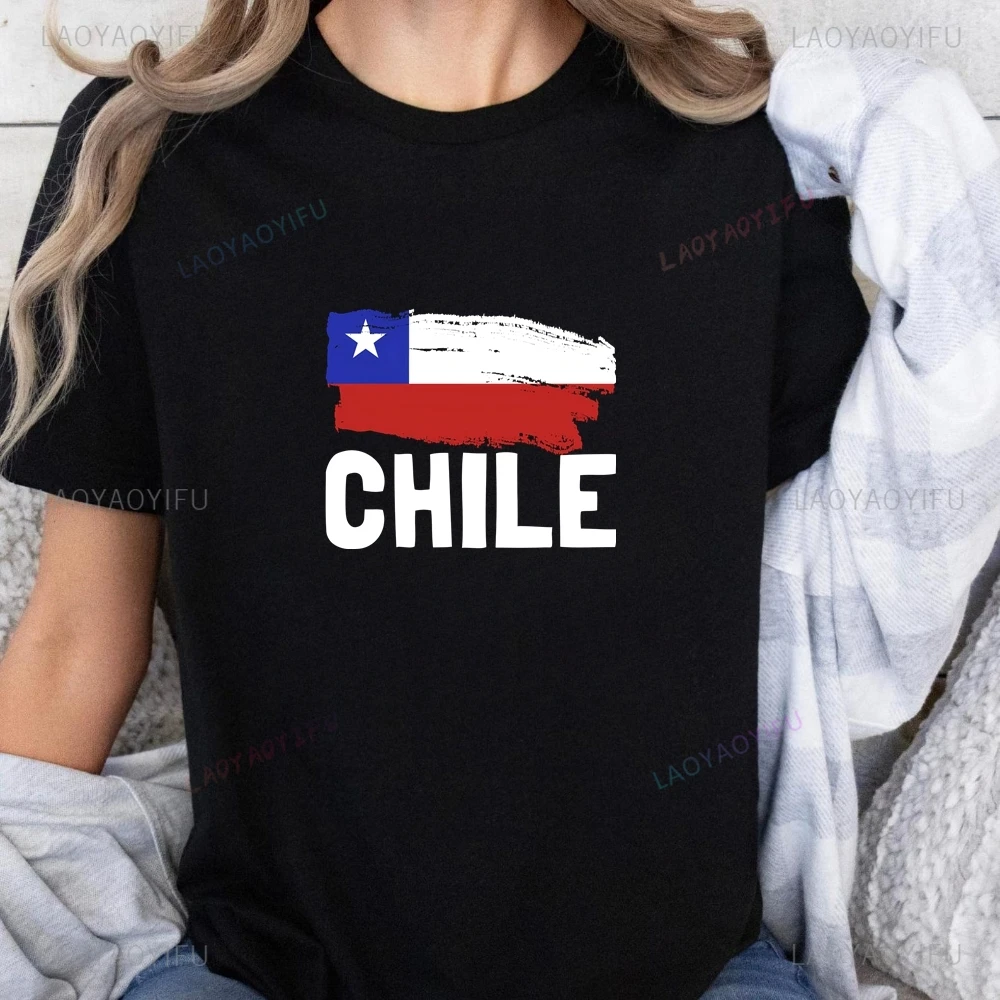 Новый выпуск, карта национального флага Чили, летняя тенденция, рубашки с короткими рукавами для мужчин и женщин, большие футболки с рисунком