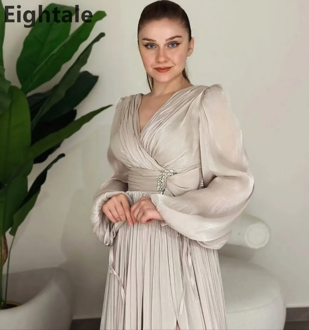 Eightale 2025, A-Linie, Maxi-Abendkleid, langärmelig, für Hochzeit, Party, formelles Abschlussballkleid, Dubai-Partykleid, individuell