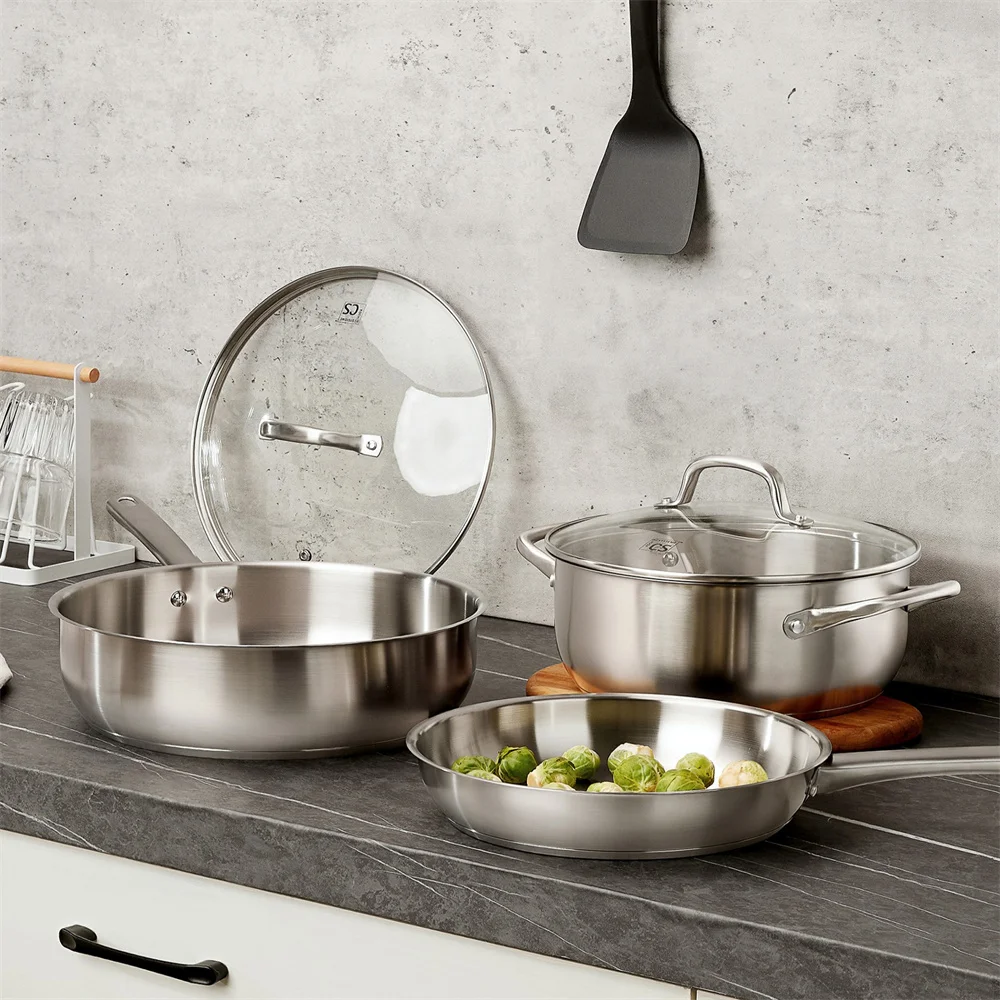 10-Piece Stainless Steel Cookware Set 6