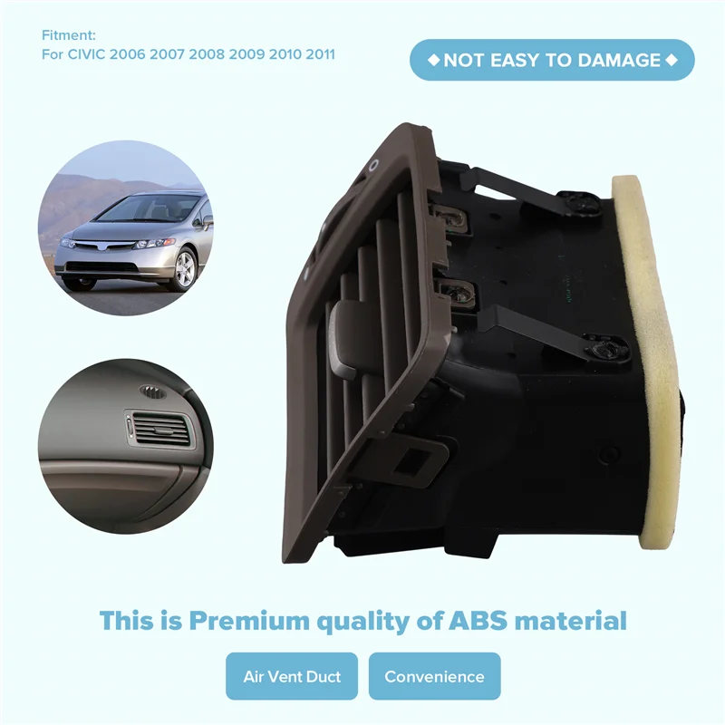 

For HONDA CIVIC 2006-2011 Car Air Conditioner Vent Outlet Grille 77630-SNA-A01/77630-SNB-G12 Brown