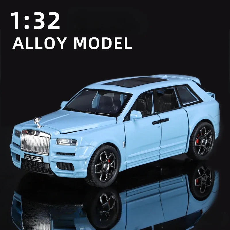 Symulacja 1/32 Skala Rolls Royce Cullinan Alloy Car Model Dźwięk Światło Dzieci chłopiec Diecast Zabawka Pojazd Miniaturowy Voiture