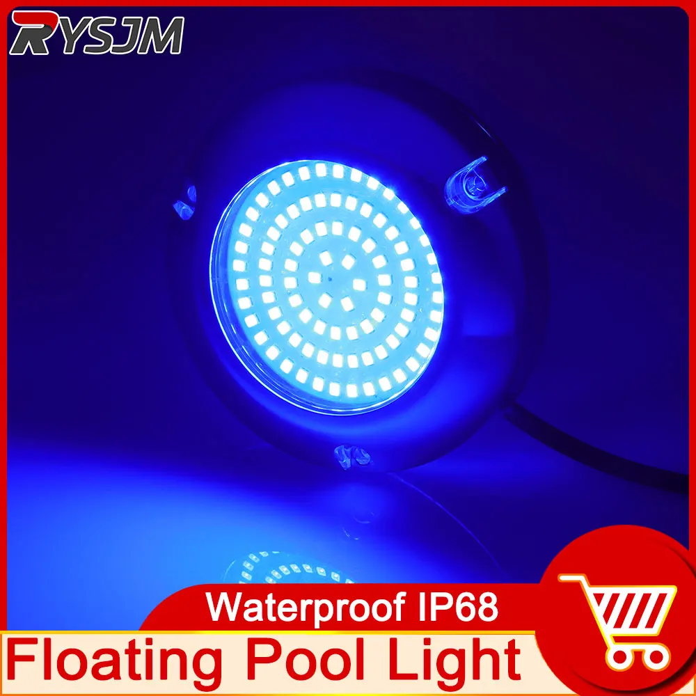 AD Waterproof IP68 Floating Pool Light Upgraded Swimming Pool Lamp Outdoor Decorative Light Blue LED Floating Garden Pool Light