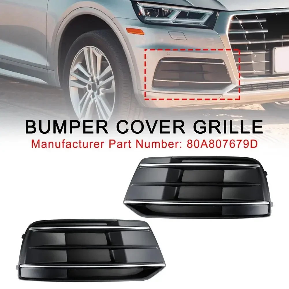 

1 Pair Car Front Bumper Cover Lower Grille Bezel Insert Fog Lamp Frame Styling Decoration Compatible For Audi Q5 Q5l 2018-2022