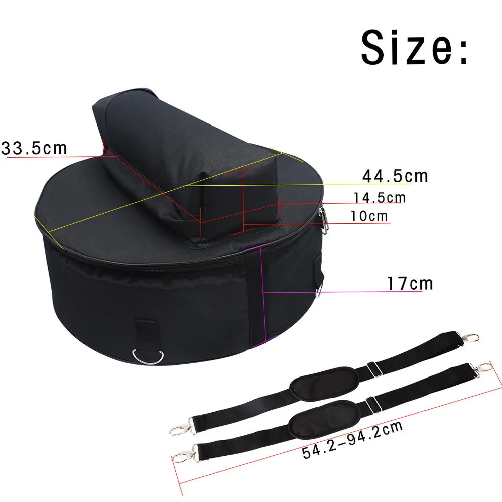 Durable 14 Inch Snare Drum Bag Backpack Case with Shoulder Strap Outside Pockets Storage Bag