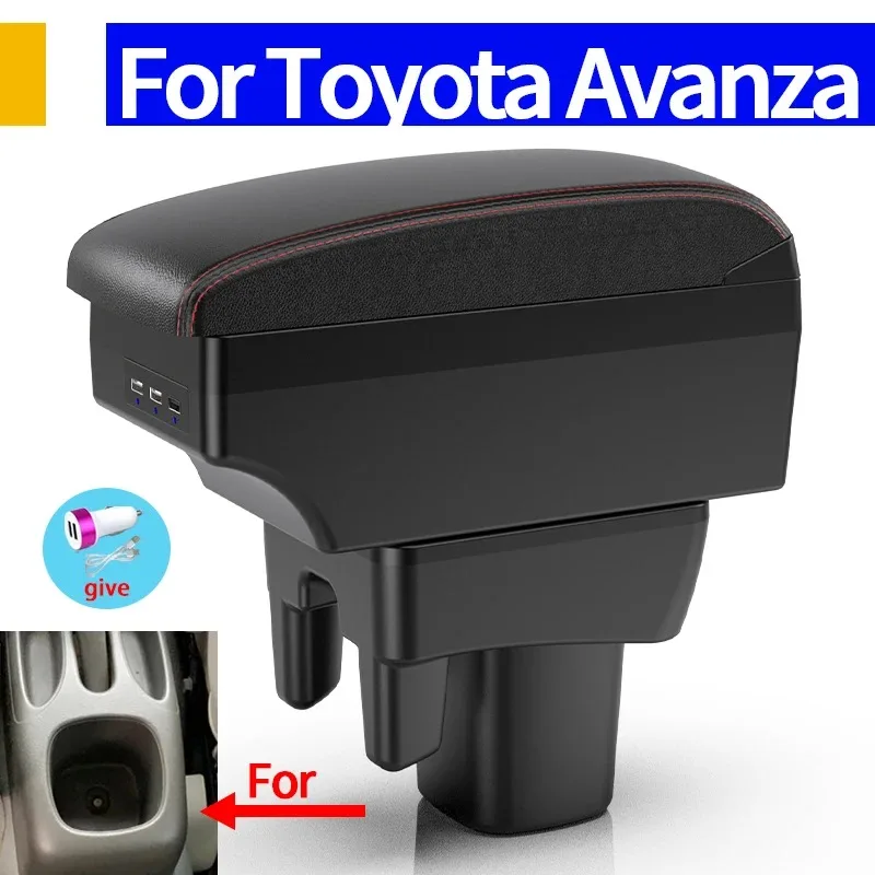 

For Toyota Avanza Armrest Box For TOYOTA AVANZA 2007-2015 Car Armrest Box Central Storage Box Retrofit with USB Car Accessories