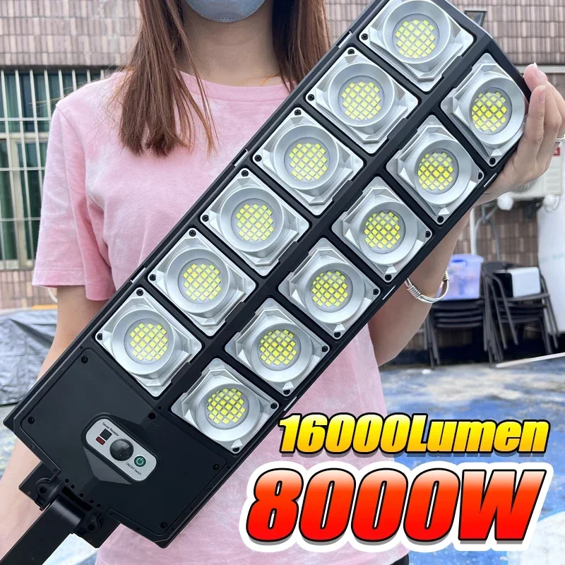 impermeavel solar outdoor led light controle remoto jardim lampada de rua outdor mais poderoso 360led modos 7700lm 01