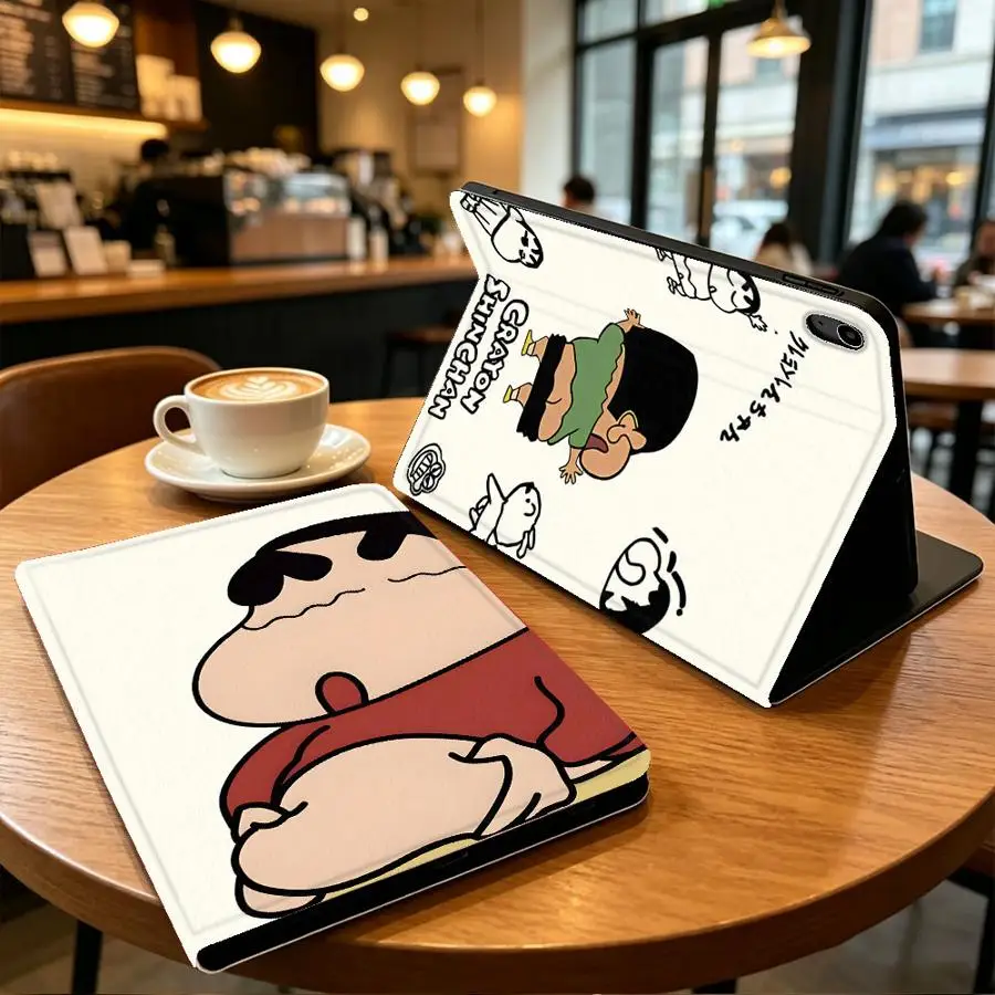 with Pencil Slot Case for Apple iPad Air 11 13 M4 M3 M2 A16 2026 10th 7/8/9th Pro11 13 Air 4/5/6th Naughty Shin-Chans