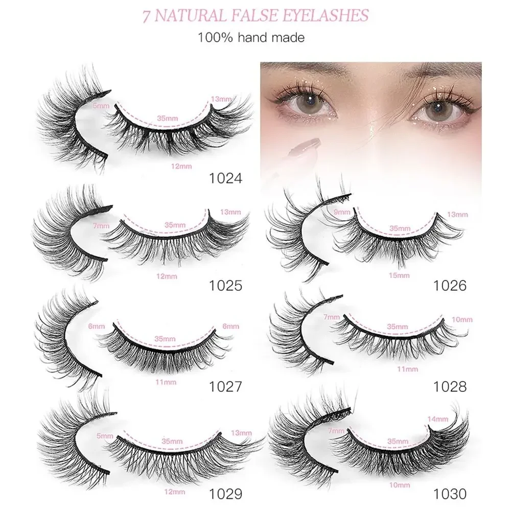 10 ペアうっすらとした偽まつげナチュラルつけまつげマンガまつげ短いまつげキャットアイルック