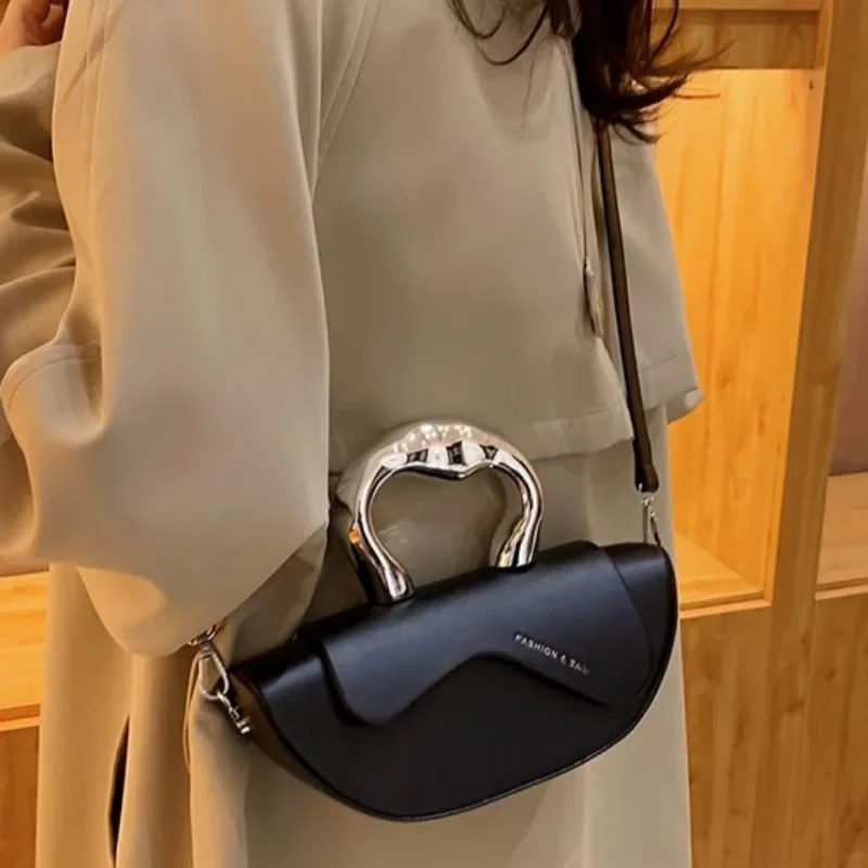 Bags for Women 2024 New Designer Luxury Buckle Party Top-Handle Bags Women PU Fashion High Quality Trend Shoulder Bag