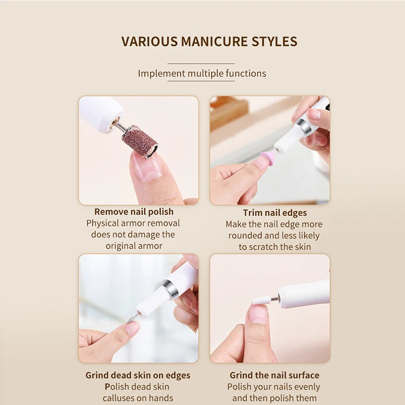 15000 RPM Elektrische Nagellak Boormachine USB Lading Draagbare Nagels Polijstmachine Manicure Set Peeling Polijsten voor Nail Salon