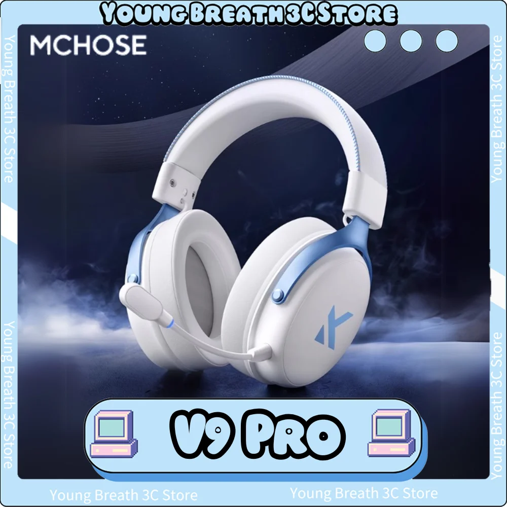 

MCHOSE V9 Pro Headphones 3-mode Wireless Noise Reduction Music Gaming Mic Head-mounted Music Earphones Pc Accessories Customized