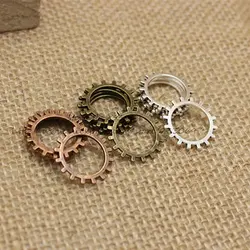 Three color Vintage Metal Alloy Machinery Gear Jewelry steampunk Charm Jewelry Findings (100 pieces/lot) 20mm T0196