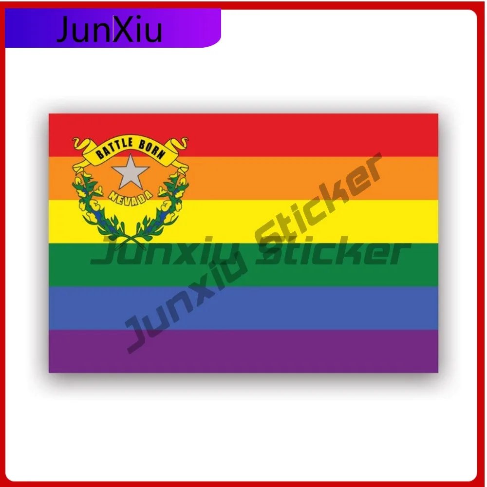 

Rainbow Nevada Gay Waterproof Weather Resistant Cool For Helmet Car Window Truck Removable No Residue Accessories Cartoon