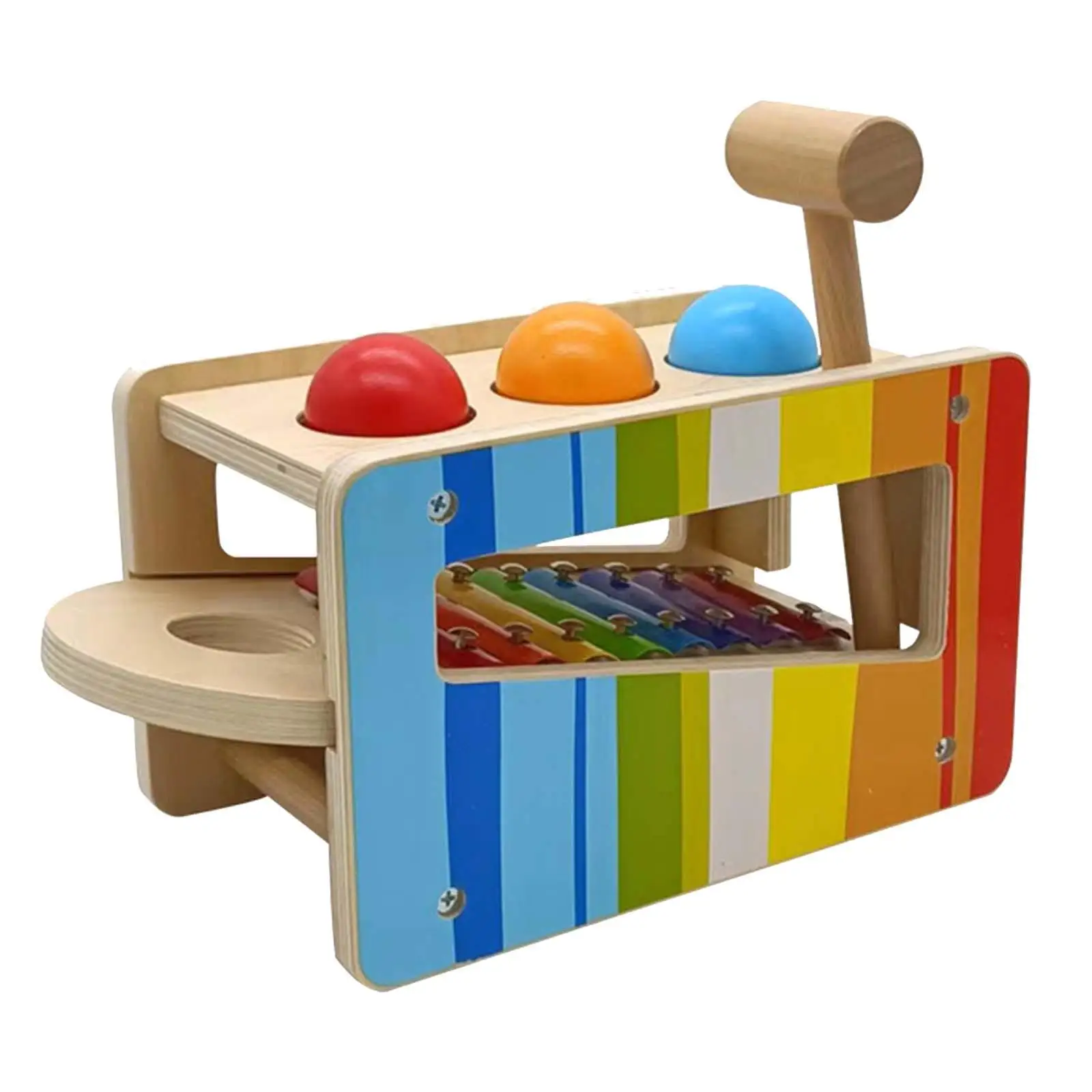 Pound & Tap Bench Wooden Toys Musical Hammering Pounding Toy Montessori for 1 2