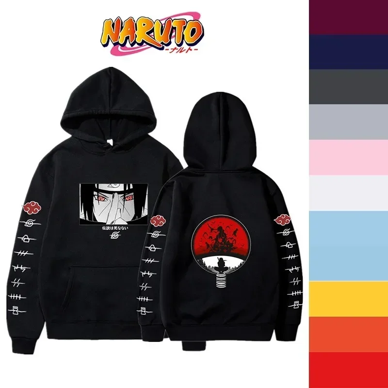 Naruto Anime Hoodie for Man Women Uchiha Itachi Sweatshirts Casual Clothes Akatsuki Fall Winter Children's Top Coat Warm Gifts