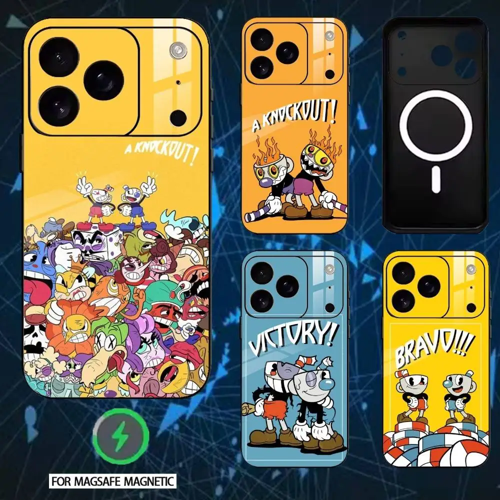 

Video Game Cupheads Phone Case For iPhone 17/16/15/14/13/12/Plus/Pro/Max for Magnetic Wireless Charging