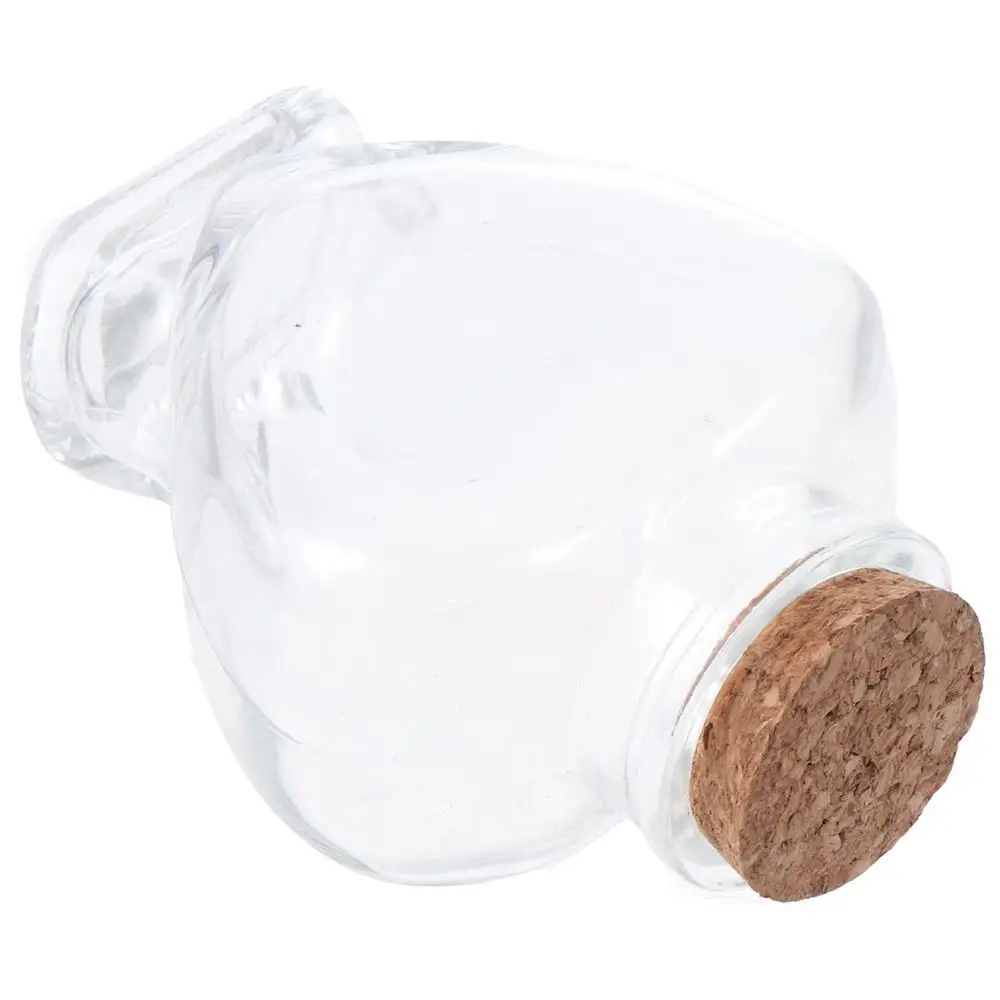 Small Heart-Shaped Bottle Clear with Cork Stoppers Wishing Bottle Portable Drift Bottle