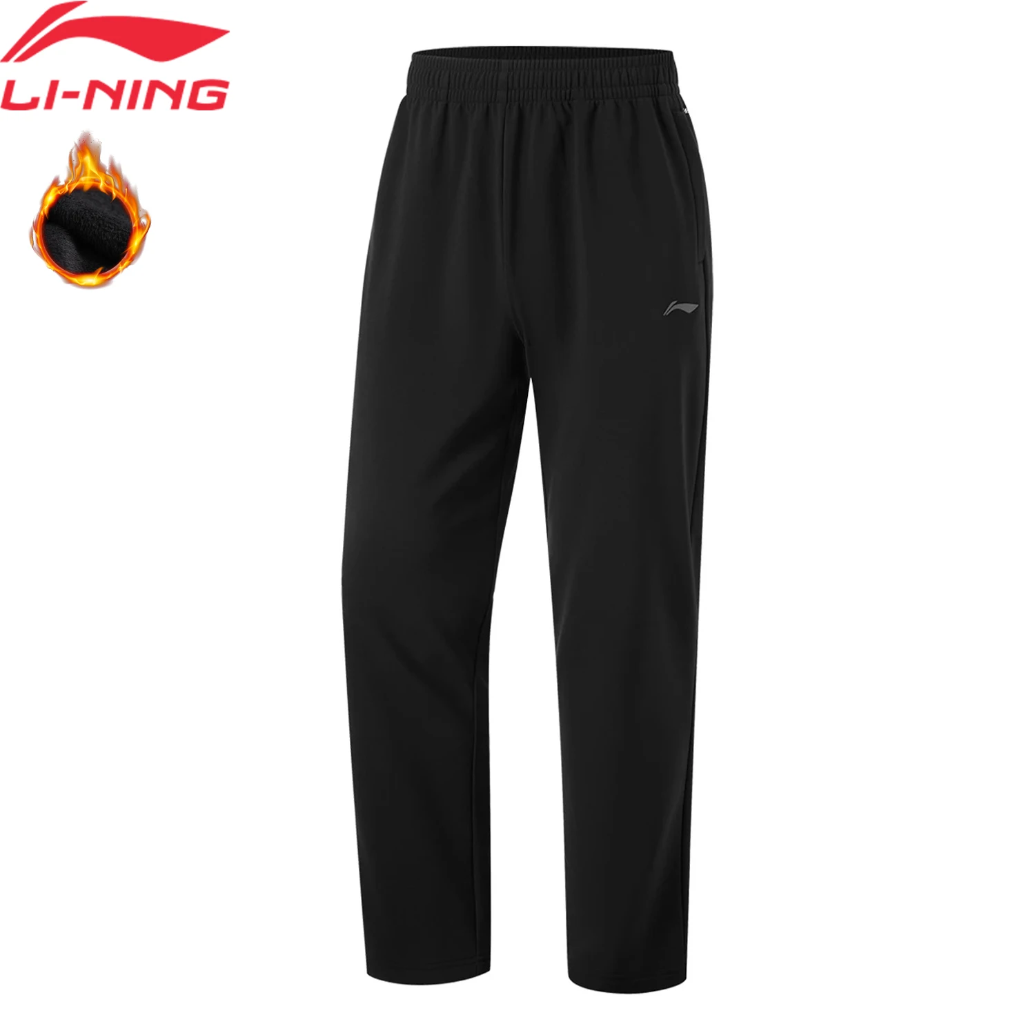 Li-Ning Men Training Pants WARM AT Winter Fleece Regular Fit 90%Polyester 10%Spandex LiNing Comfortable Sports Trousers AYKU525