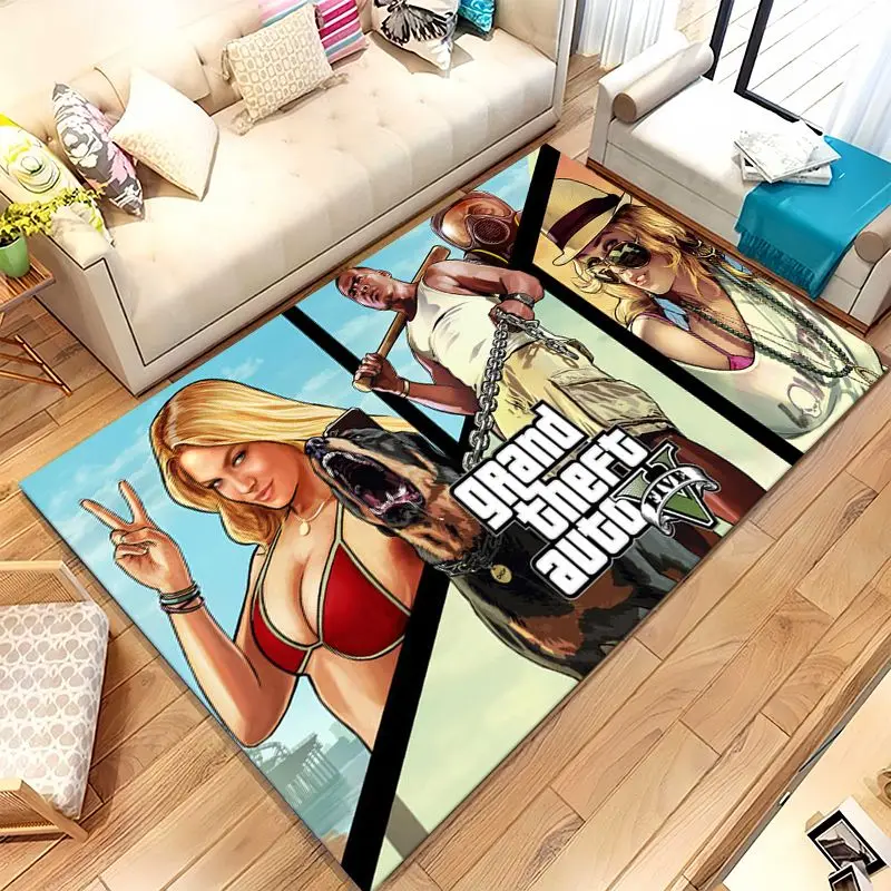 Game G-GTA San Andreas Soft Non-Slip Large Area Rug for Living Room,Bedroom Playroom Carpet Mat for Sofa,Home Decor Gift