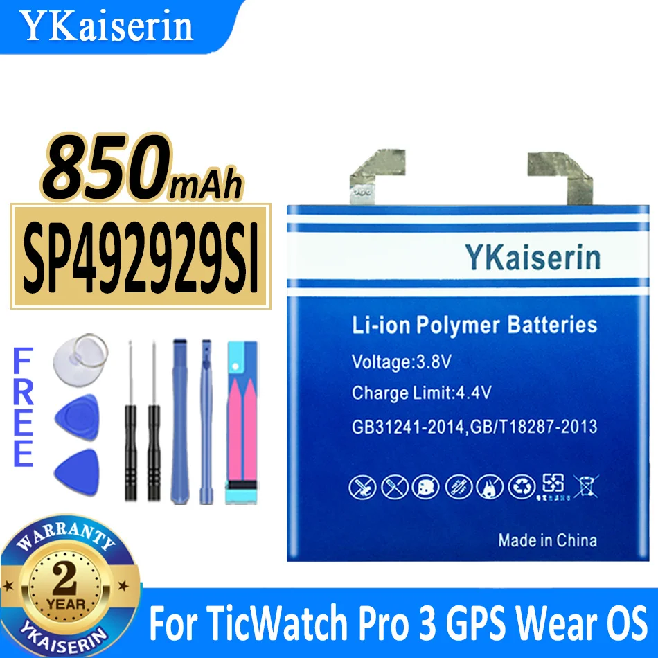 

850mAh/900mAh YKaiserin Battery SP492929SI For TicWatch Pro 3 GPS Wear OS Smartwatch Bateria